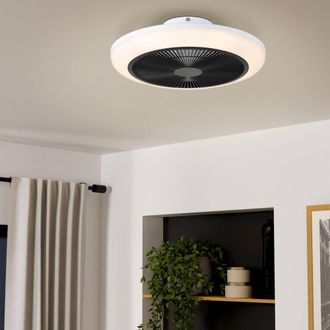 Eglo Eglo Sayulita 1 Black Plastic Ceiling Fan with LED in White