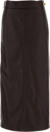 Ferragamo Dark Brown Leather Skirt