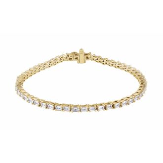 Diamond2Deal 14k Gold 5 CTW Lab-Grown Diamond Line Bracelet 7