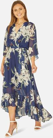 Yumi Dip Hem Sleeve Dress in Navy at Nordstrom, Size 12