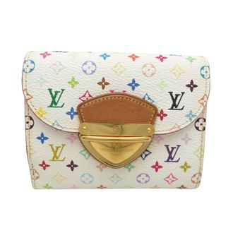 Louis Vuitton White Monogram Multicolore Wallet (Tri-Fold) (Pre-Owned)