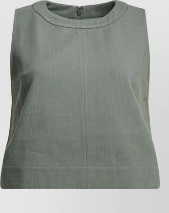 SOEUR sleeveless round neck textured fabric top