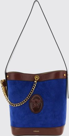 Versace Borsa a secchiello Pivot Versace in camoscio