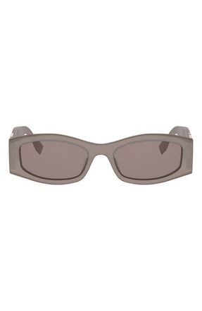 Fendi Forever Fendi 54mm Rectangular Sunglasses in Shiny Dark Brown /Brown at Nordstrom