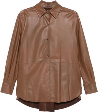 Manzoni24 Nappa Shirt Jacket With Saddle Stitch