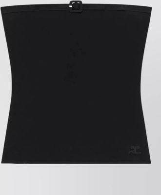 Courr&egrave;ges knit bustier top buckle detail ribbed