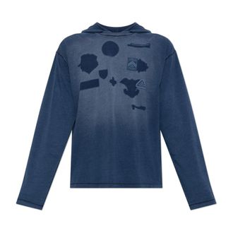 Diesel T-Nox-Ls-Hood Camiseta - Tops - Hombre - Azul - 2XL