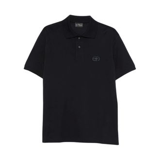Emporio Armani Polo de algod&oacute;n texturizado - Tops - Hombre - Azul - 2XL