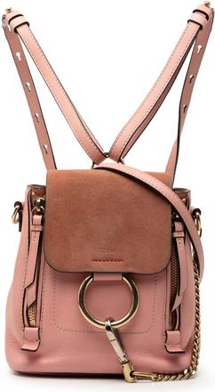 Chlo&eacute; Pre-owned Chloe Mini Calfskin and Suede Faye Backpack Ladies 04175765-2