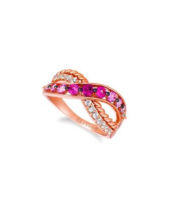 Le Vian Strawberry Ombré Sapphir 14K Rose Gold 0.98 ct. tw. Ruby Pink Sapphire O Cocktail Ring
