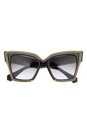 Valentino 50mm Polarized Cat Eye Sunglasses in Black Grey at Nordstrom Rack