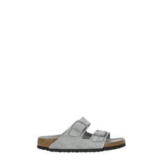 Birkenstock Sliders, female, Gray, Size: 14 US Arizona Soft Footbed Narrow Fit