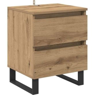 vidaXL Armario De Noche Con Caj&oacute;n Roble Artesanal 40 X 35 X 50 Cm Vidaxl