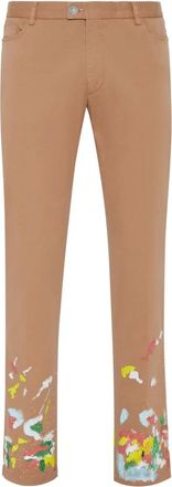 Philipp Plein Heren, Broeken, Beige, Maat: 3XL Katoen