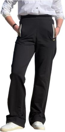Aeronautica Wijde joggingbroek - Dames - Wijde Broeken - Zwart - M - Katoen - Broeken