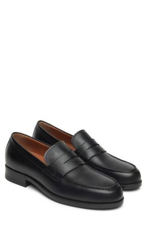 Nero Giardini Leather Penny Loafer in Black at Nordstrom, Size 6-6.5Us