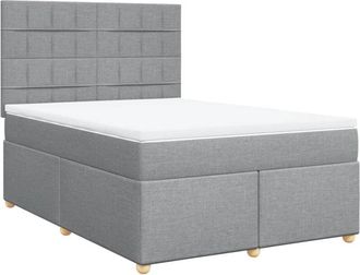 vidaXL Vidaxl - Cama Box Spring Con Colch&oacute;n Tela Gris Claro 140x190 Cm