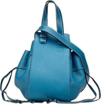 Loewe Pre-owned Backpacks, female, Blue, Size: ONE SIZE Pre-owned Leather Backpack