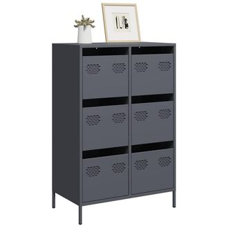 Berkfield Home Highboard Anthracite 68x39x101.5 cm Steel in Black