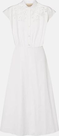 Valentino Guipure lace-trimmed cotton midi dress