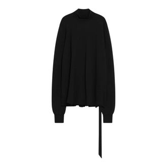 Rick Owens Sweatshirts, male, Black, Size: S Black Crewneck Sweater