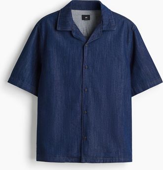H&M Freizeithemd aus Denim in Regular Fit - Blue