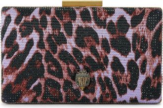 Kurt Geiger Womens Crystal Box Clutch Bag - Lilac Fabric - One Size