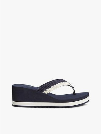 Tommy Hilfiger Wedge Heel Woven Flip-Flops
