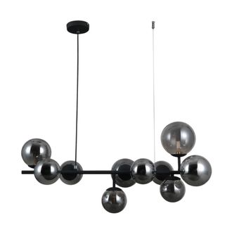 Netlighting Frontera Modern 10 Light Bar Pendant Ceiling Light G9 in Black