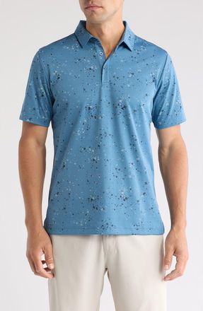 Travis Mathew Splatter Print Polo in Stellar Blue at Nordstrom Rack, Size Xx-Large