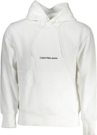 Calvin Klein Witte Katoenen Heren Sweater - Heren - Hoodies - Wit - XL - Katoen - Hoodies & sweatvesten