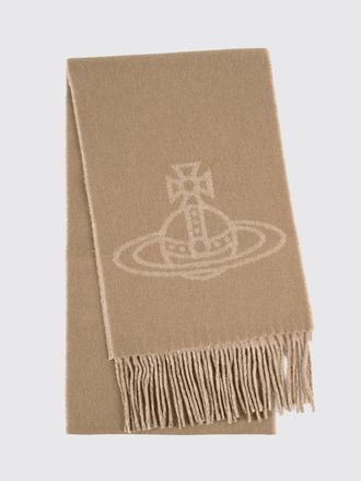 Vivienne Westwood Sciarpa in lana con motivo logo Orb e bordi sfrangiati