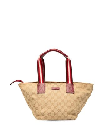 Gucci 2000-2015 GG Canvas Web handbag - unisex - Calf Leather/Canvas/Leather - One Size - Brown
