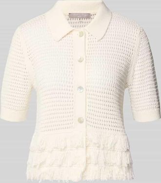 Christian Berg Strickshirt mit Fransen in Ecru, Gr&ouml;&szlig;e 34
