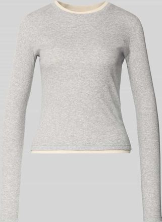 Jake*s Casual Longsleeve mit Rundhalsausschnitt in Silber Melange, Gr&ouml;&szlig;e XXL