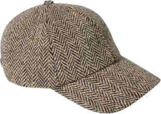 Paul Smith Wollen Herringbone Pet - Heren - Accessoires - Bruin - Maat: ONE Size Wol