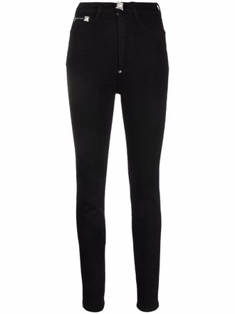 Philipp Plein High waist jegging - Zwart