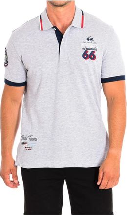 La Martina Polo Shirt met Korte Mouwen - Heren - Polos - Grijs - S - Katoen - Tops