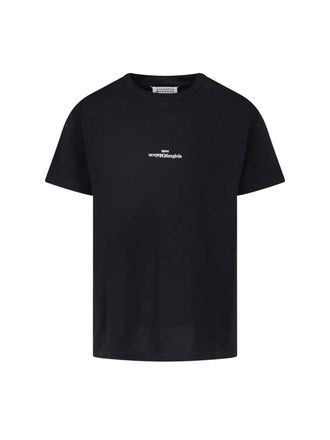 Maison Margiela Black Logo Embroidered Cotton T-Shirt