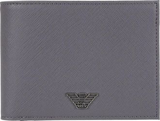 Emporio Armani Logo Plaque Portemonnee - Heren - Portefeuilles - Grijs - ONE Size - Accessoires