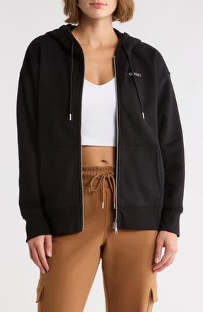 DKNY Mini Stud Logo Full Zip Hoodie in Black at Nordstrom Rack, Size X-Small