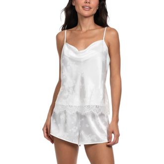 In Bloom by Jonquil Shane Satin Jacquard Short Pajamas in Ivory at Nordstrom, Size X-Small