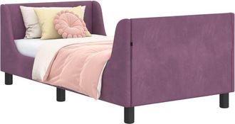 vidaXL Cama Para Ni&ntilde;os Con Cabecero Morado 80 X 160 Cm Terciopelo Vidaxl