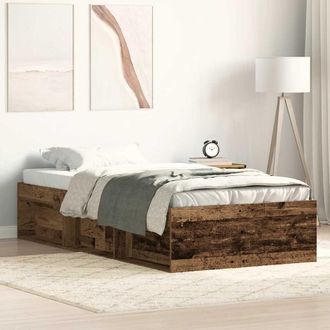 Berkfield Home Bed Frame without Mattress Old Wood 90x190 cm Single Engineered Wood in Brown