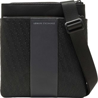 A|X Armani Exchange Crossbodytas Met Gestructureerd Logo, Zwart