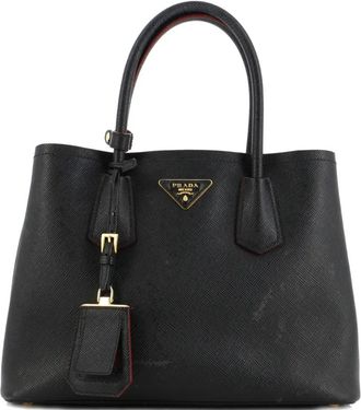 Prada Cuir Double Saffiano Leather Small tote bag - Zwart