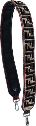 Fendi Fendi schouderband van raffia en pythonleer
