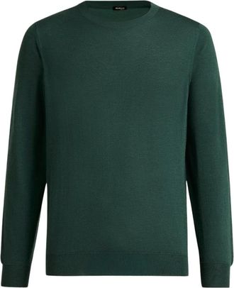 Kiton Luxe Cashmere Silk Crew Neck Top - Heren - Cashmere truien - Groen - L - Kasjmier - Truien & Vesten