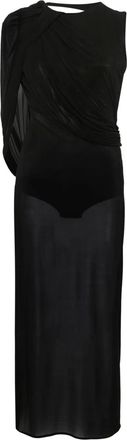Magda Butrym Abito midi asimmetrico drappeggiato - Nero