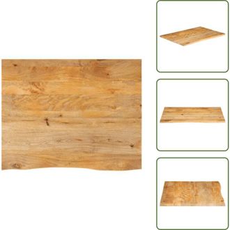 vidaXL The Living Store Piano Tavolo Bordi Vivi 110x80x3,8cm in Legno Massello di Mango - Piano in legno